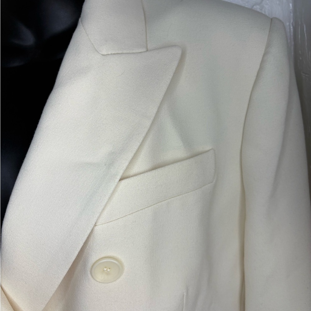 NWT ZARA TAILORED DOUBLE
BREASTED BLAZER ecru color XL - Picture 10 of 11